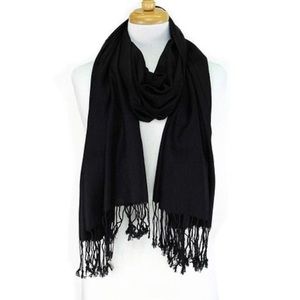 💥New Pashmina Scarf Wrap Black Viscose 68”L 27”W